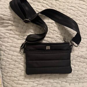 Think Royln Black Quilted Crossbody Bag